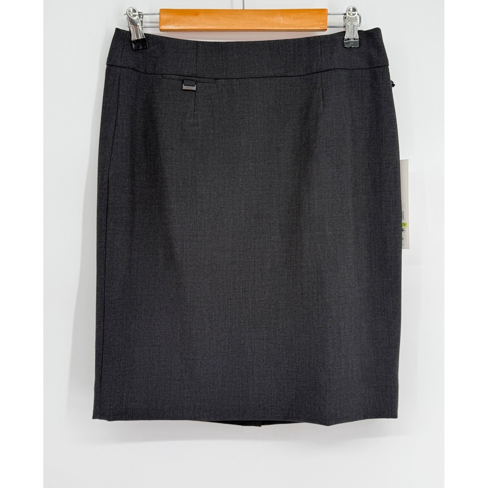 Calvin Klein Womens Charcoal Grey Stretch Pencil Skirt Sz 4P Original Price $55
